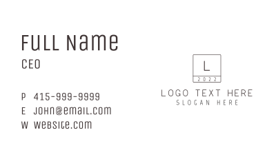 Minimalist Letter Apparel  Business Card Image Preview