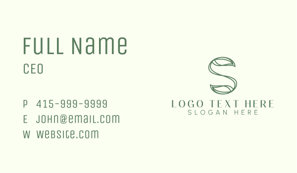 Letter S Leaf Business Card Design Image Preview