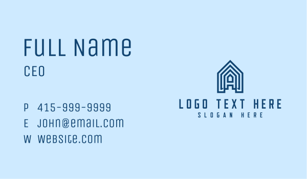 Home Builder Letter A  Business Card Design Image Preview