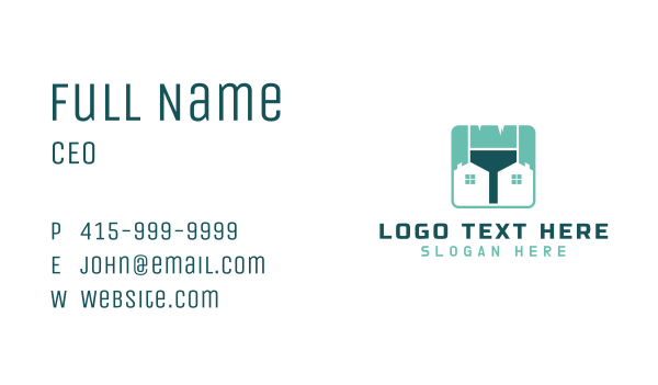 Green Home Paintbrush Business Card Design Image Preview