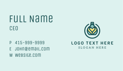 Teal Heart Cologne Business Card