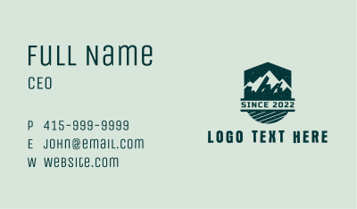 Outdoor Mountaineering Shield Business Card Image Preview