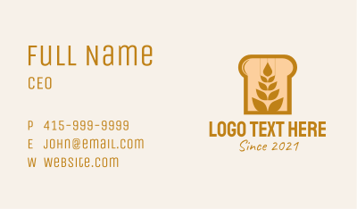 Wheat Bread Baker Business Card Image Preview