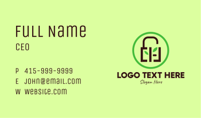 Eco Security Lock  Business Card