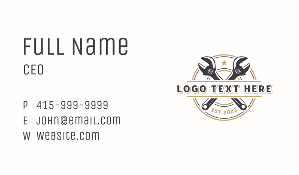 Wrench Tool Mechanic Business Card Design Image Preview