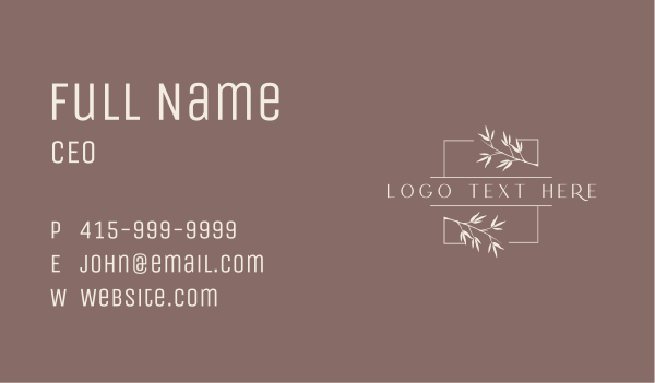 Organic Leaf Branch Business Card Design Image Preview