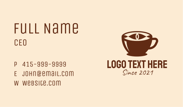 Coffee Cup Eye  Business Card Design Image Preview