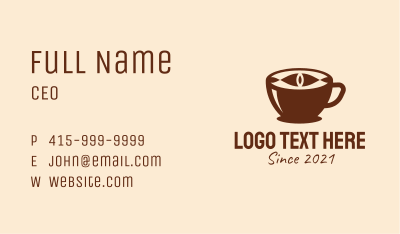 Coffee Cup Eye  Business Card Image Preview