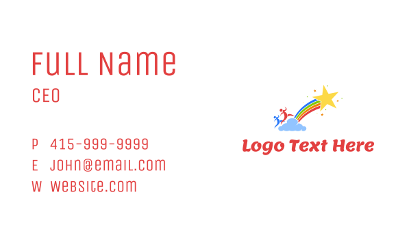 Playful Kids Rainbow Business Card Design Image Preview
