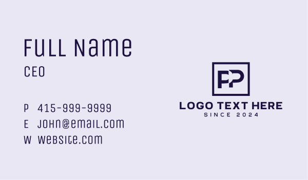 Corporate Consultant Monogram Letter P Business Card Design Image Preview