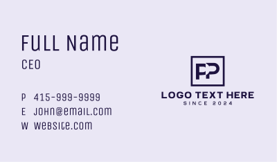 Corporate Consultant Monogram Letter P Business Card Image Preview