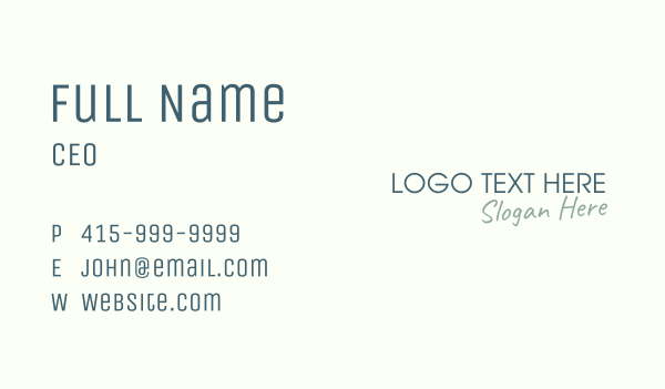 Simple Style Fashion Wordmark Business Card Design Image Preview