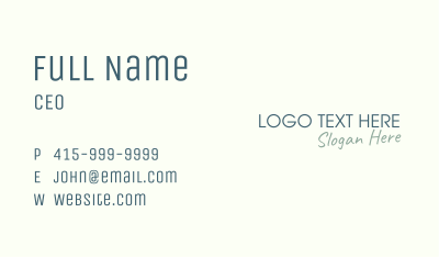 Simple Style Fashion Wordmark Business Card Image Preview