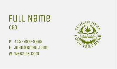 Organic Marijuana Weed Business Card Image Preview