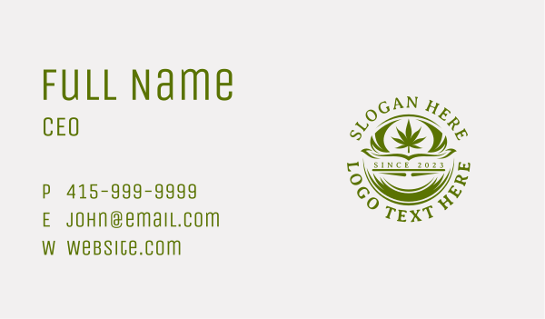 Organic Marijuana Weed Business Card Design Image Preview