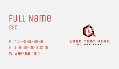 Modern Cube Lettermark Business Card Image Preview