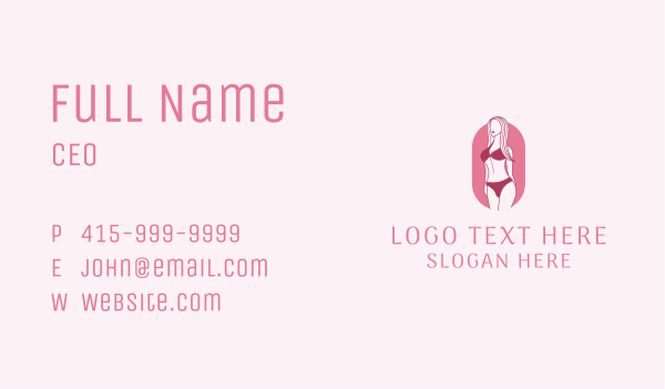 Bikini Woman Fashion Business Card Design Image Preview