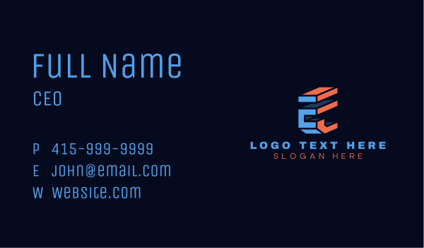 Industrial Construction Letter E Business Card Design Image Preview