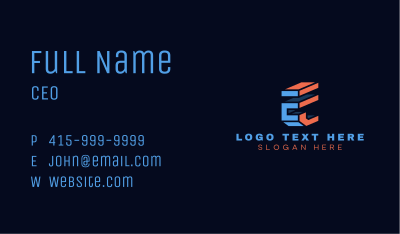 Industrial Construction Letter E Business Card Image Preview