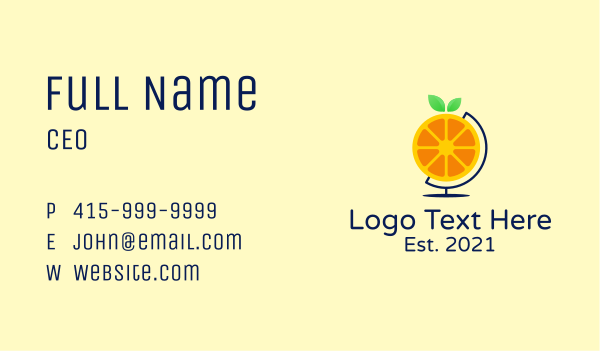 Orange Citrus World Business Card Design Image Preview