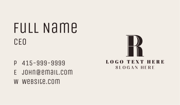 Upscale Brand Boutique Letter R Business Card Design Image Preview