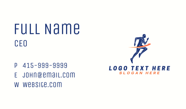 Cardio Sprint Man Business Card Design Image Preview