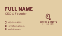 Vintage Script Letter Q Business Card Image Preview