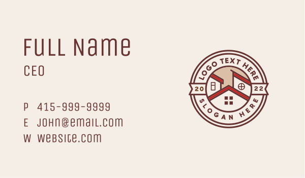 Maroon Subdivision Roof Business Card Design Image Preview