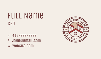 Maroon Subdivision Roof Business Card Image Preview