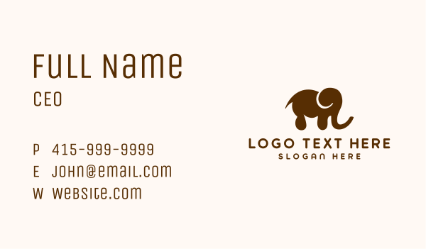 Brown Elephant Nursery Business Card Design Image Preview