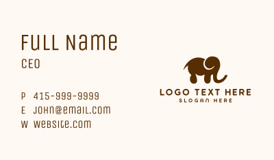 Brown Elephant Nursery Business Card Image Preview