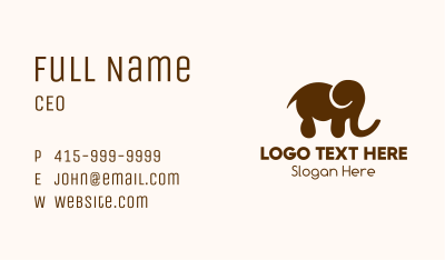 Brown Elephant Nursery Business Card