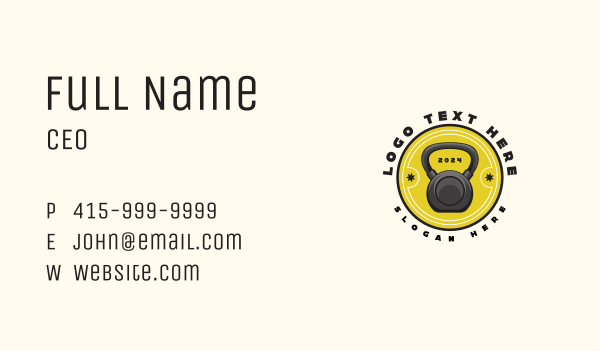 Kettlebell Exercise Gym Business Card Design Image Preview