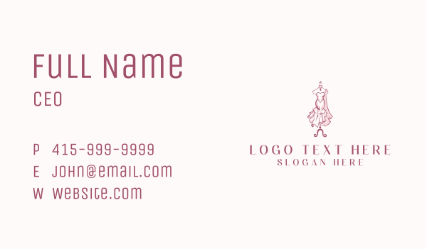 Fashion Gown Stylist Business Card Design Image Preview