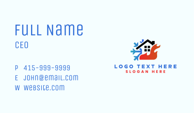 House Flame Snow HVAC Business Card Image Preview