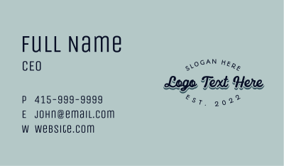 Vintage Business Wordmark Business Card Image Preview