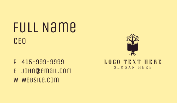 Book Tree Learning Business Card Design Image Preview