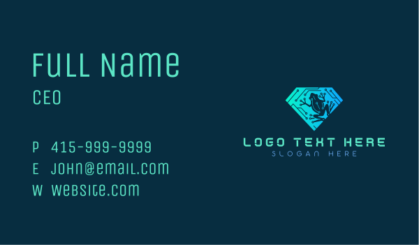 Cyber Tech Frog Business Card Design Image Preview