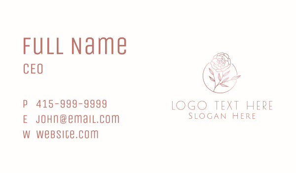 Classy Beauty Rose Flower Business Card Design Image Preview