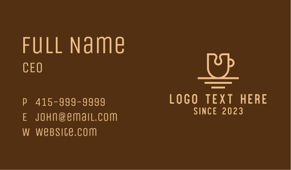 Brown Cafe Letter U Business Card Design Image Preview