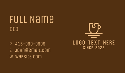 Brown Cafe Letter U Business Card Image Preview