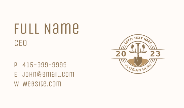Shovel Gardening Lawn Care Business Card Design Image Preview