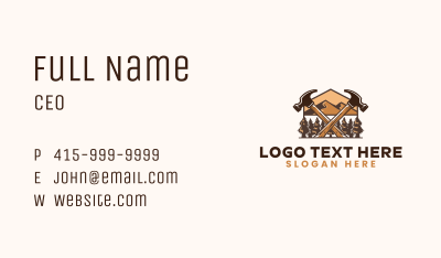 Hammer Carpentry Mountain Business Card Image Preview