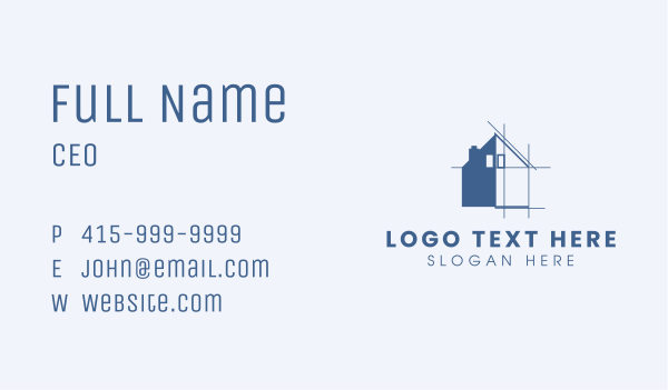 House Architect Blueprint  Business Card Design Image Preview