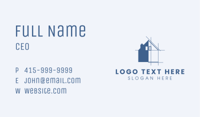 House Architect Blueprint  Business Card Image Preview