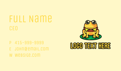 Cute Yellow Frog Business Card