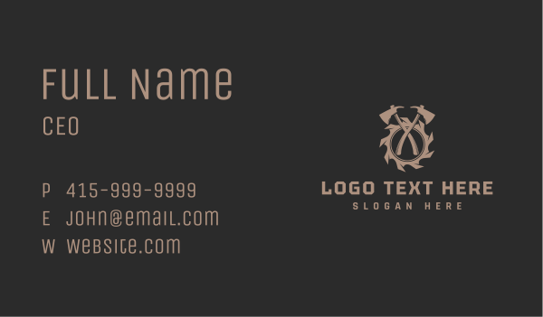 Lumberjack Axe Workshop Business Card Design Image Preview