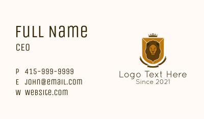 Royal Lion Shield Banner Business Card Image Preview
