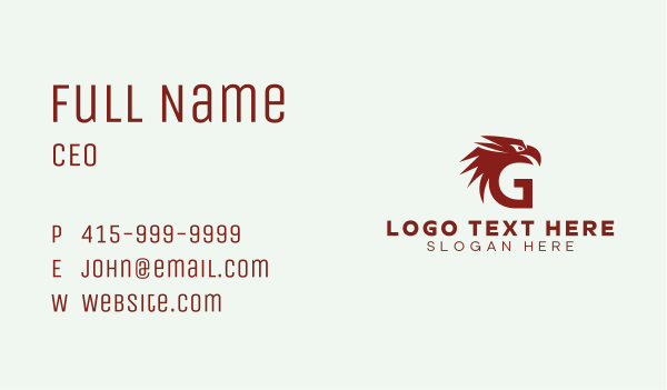 Eagle Bird Letter G Business Card Design Image Preview