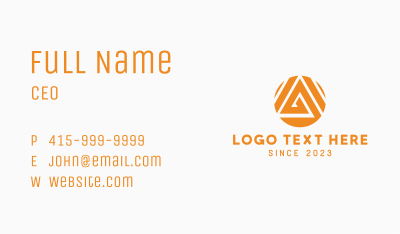 Spiral Triangle Letter A Business Card Image Preview